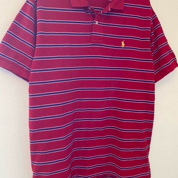 Ralph Lauren Vintage Polo Sz XL Red Striped Short Sleeve Shirt - Picture 6 of 10